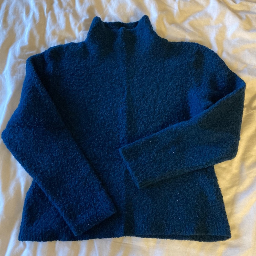 Blue Mock Neck Sweater